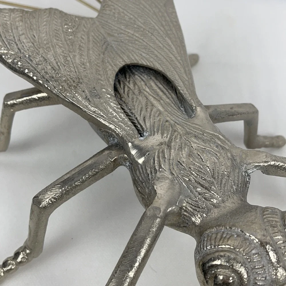 Large Decorative Silver Metal Winged Insect